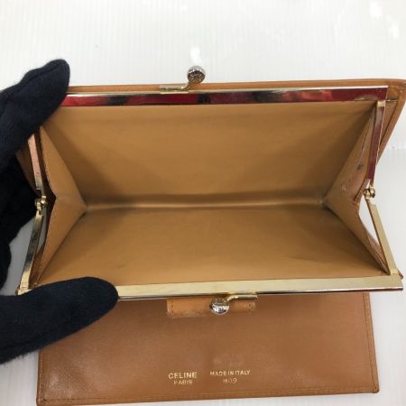  CELINE セリーヌ 二つ折り長財布 がま口　マカダム ベージュ