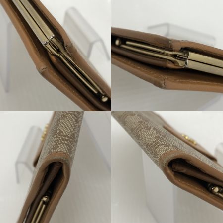  CELINE セリーヌ 二つ折り長財布 がま口　マカダム ベージュ