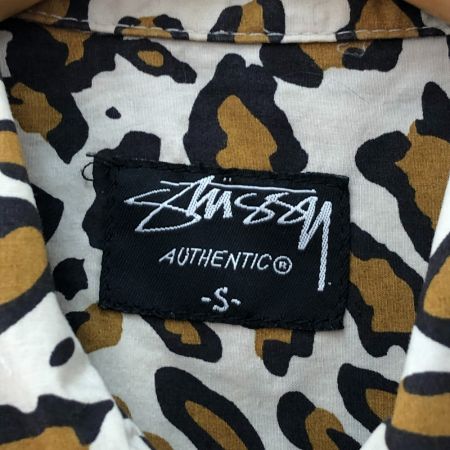  stussy ステューシ メンズ半袖シャツ　レオパード柄　SIZE S  ベージュ