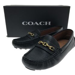 □□ COACH コーチ 靴 シューズ ドライビングシューズ サイズ23cm ブラック Sランク