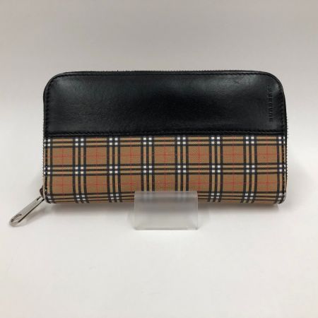 【中古】 BURBERRY バーバリー ラウンドファスナー 長財布