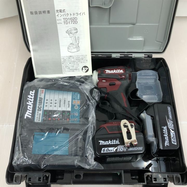 M401【未使用品】makita マキタ TD172DGX AR 充電式インパクトドライバー 18V 6.0Ah  オーセンティックレッド｜工具、DIY用品