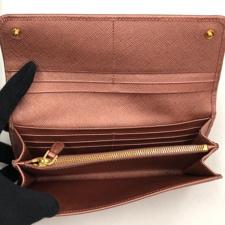  PRADA プラダ  2つ折り長財布 サフィアーノ 1M1132 ピンクゴールド