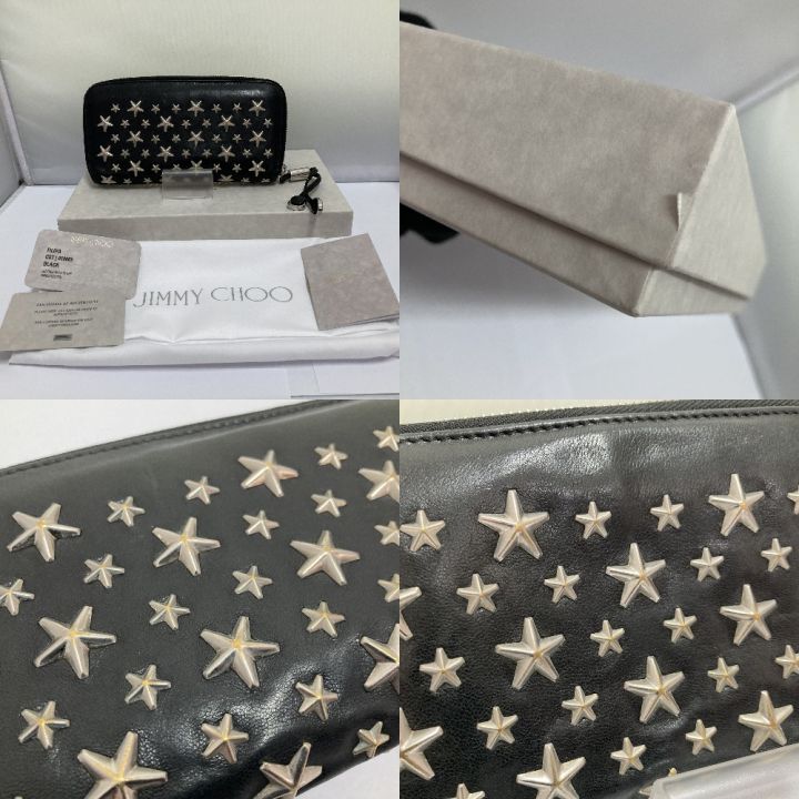 JIMMY CHOO ジミーチュウ Filipa ラウンドファスナー長財布 ブラック｜中古｜なんでもリサイクルビッグバン