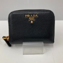 □□ PRADA プラダ コインケース 1MM268 ブラック Bランク