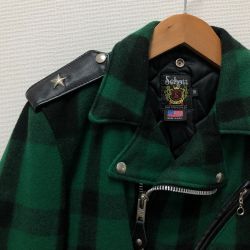 □□ Schott ショット メンズ衣料 ONE STAR メルトン ダブルライダース ジャケット　サイズ36 7139 グリーン Bランク