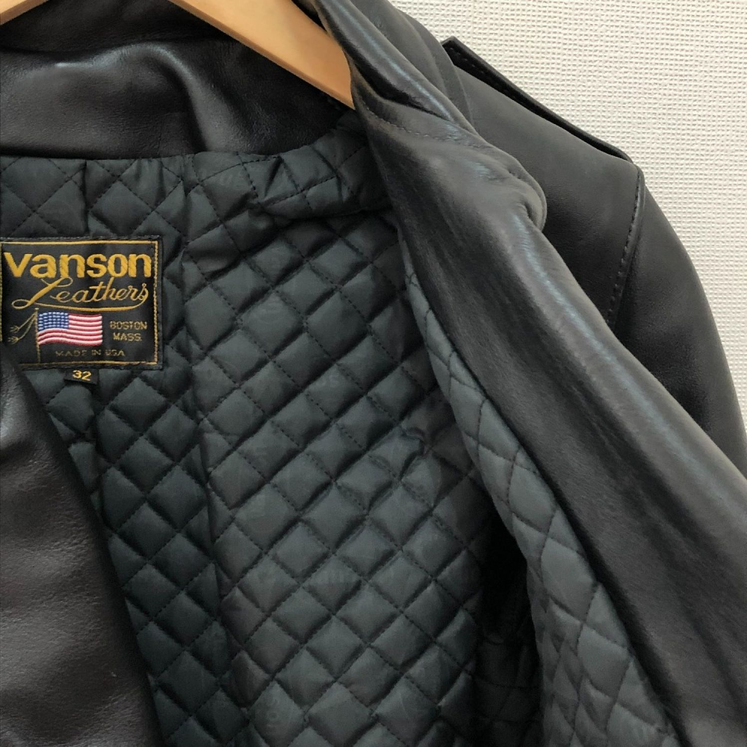 中古】 VANSON バンソン メンズ衣料 ジャケット サイズ32 ブラック B