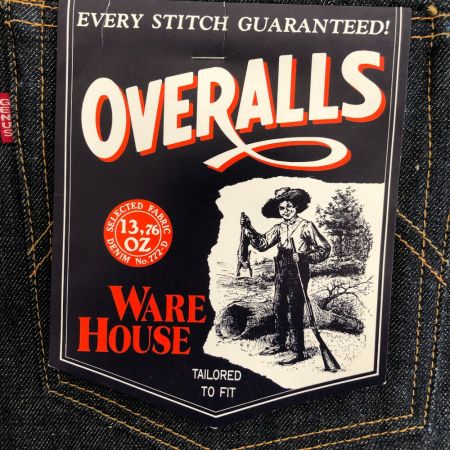  warehouse ウェアハウス メンズ衣料 ジーンズ 1001XX 初期牛パッチ  SIZE W30×L34  インディゴ