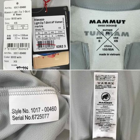  MAMMUT マムート アタカソ ライト ジップ Tシャツ Women ジャパンサイズS ｼﾞｯﾌﾟTｼｬﾂ marble