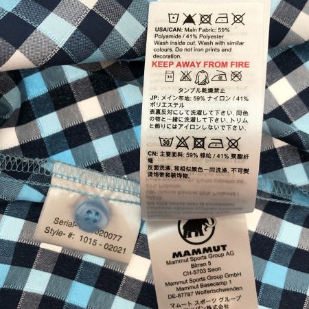  MAMMUT マムート 半袖シャツ Mサイズ 1015-02021 スカイブルー