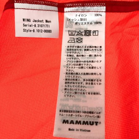  MAMMUT マムート ウイングジャケット Ｌサイズ 1012-00080 レッド