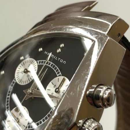  HAMILTON ハミルトン クロノグラフ  腕時計 ステンレススチール レザー ブラック H244121