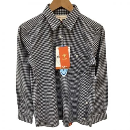  Foxfire フォックスファイヤー  レディース 長袖シャツ SCパナマギンガムカシュクール SIZE M  82-12817-025-03 ブラック×ホワイト