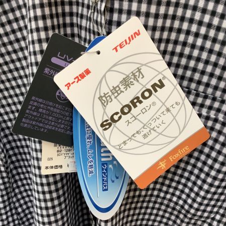  Foxfire フォックスファイヤー  レディース 長袖シャツ SCパナマギンガムカシュクール SIZE M  82-12817-025-03 ブラック×ホワイト