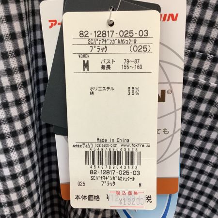  Foxfire フォックスファイヤー  レディース 長袖シャツ SCパナマギンガムカシュクール SIZE M  82-12817-025-03 ブラック×ホワイト