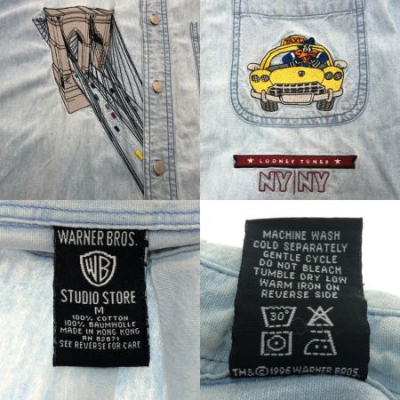  WARNER BROS STUDIO STORE デニムシャツ Mサイズ ライトブルー