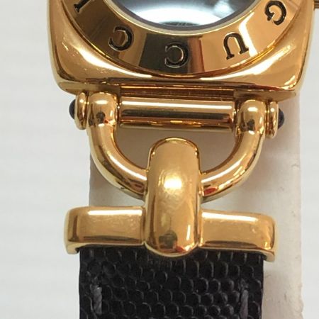  GUCCI グッチ 腕時計  クォーツ  レザー ブラック ホースビット 6300L
