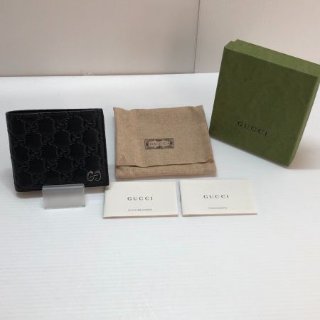  GUCCI グッチ 2つ折り財布　シグネチャー  473922 ブラック