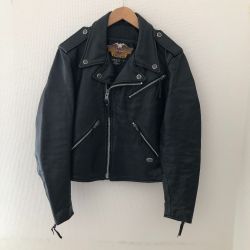 □□ HARLEY-DAVIDSON ハーレーダビッドソン メンズ ダブルライダースジャケット 　SIZE L ブラック Bランク