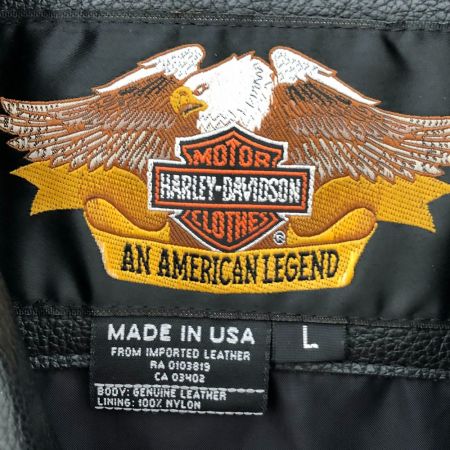  HARLEY-DAVIDSON ハーレーダビッドソン メンズ ダブルライダースジャケット 　SIZE L ブラック