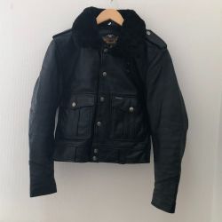 □□ HARLEY-DAVIDSON ハーレーダビッドソン メンズ ホースハイドポリスマンジャケット 　　SIZE L  40194 ブラック Bランク