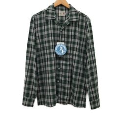 □□ Hysteric Glamour ヒステリックグラマ メンズ開襟シャツ SIZE M タグ付  02181AH03364 グリーン Aランク