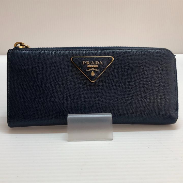 PRADA プラダ L字ファスナー長財布 PRADA サフィアーノ ネイビー｜中古｜なんでもリサイクルビッグバン