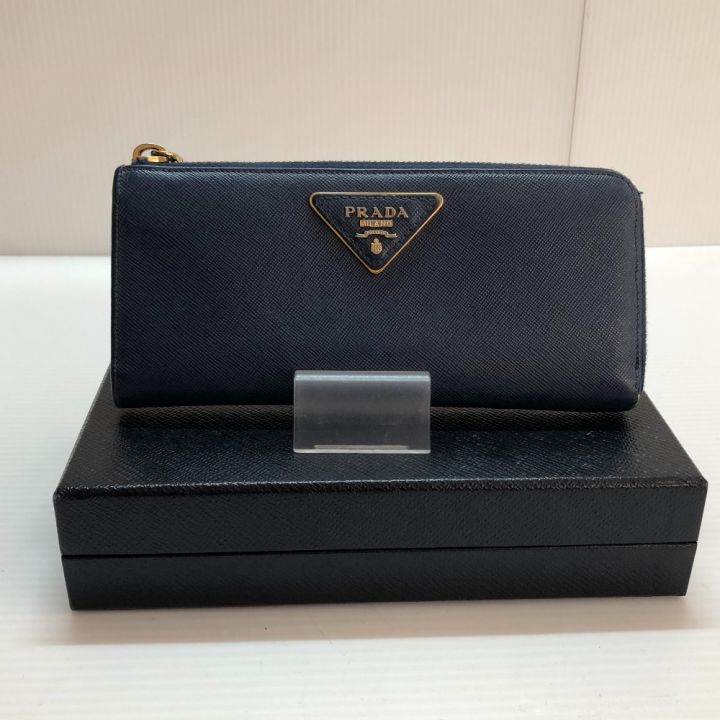 PRADA プラダ L字ファスナー長財布 PRADA サフィアーノ ネイビー｜中古｜なんでもリサイクルビッグバン