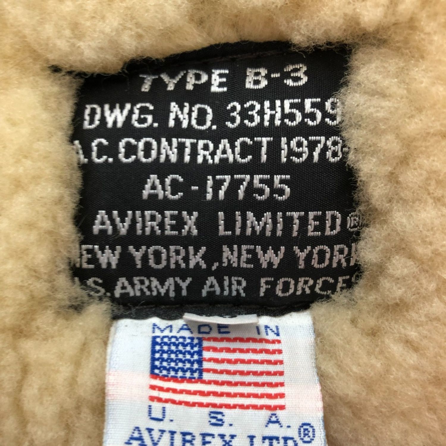 中古】 86年製 AVIREX メンズジャケット TYPE B-3 サイズ36 AC-17755