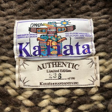  Kanata メンズ カーディガン ジップカウチンニット SIZE 不明 ブラウン