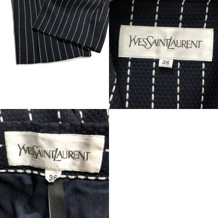  Yves Saint Laurent イブサンローラン レディースセットアップスーツ  36(S) NA139-332 / NF012-332 ネイビー