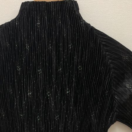  ISSEY MIYAKE イッセイミヤケ レディースプリーツタートルネックカットソー SIZE M   IM82-FJ643 ブラック