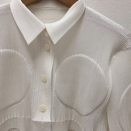 ISSEY MIYAKE イッセイミヤケ レディースプリーツシャツ サイズM IM84-FJ918 ホワイト Bランク