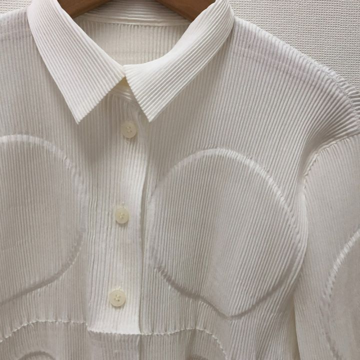 ISSEY MIYAKE イッセイミヤケ レディースプリーツシャツ サイズM IM84 