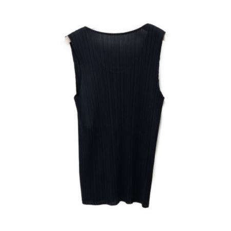  PLEATS PLEASE レディースタンクトップ  プリーツノースリーブカットソー 3(L) PP04-JK600 ネイビー