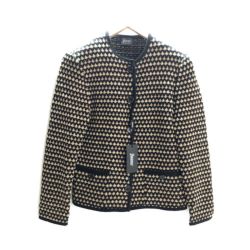 □□ HERNO レディースニットカーディガン　サイズ40(S) キャメル×ブラック Sランク