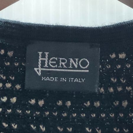  HERNO レディースニットカーディガン　サイズ40(S) キャメル×ブラック