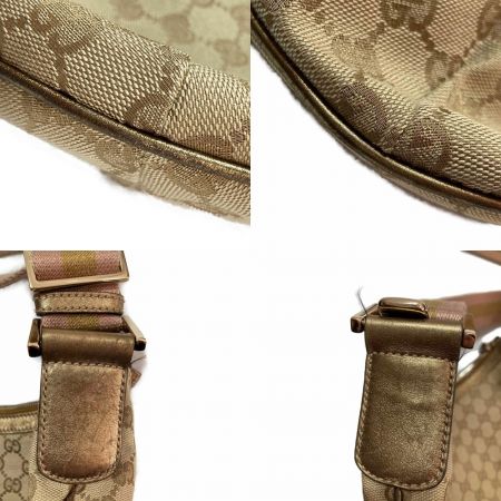  GUCCI グッチ GGキャンバス ショルダーバッグ 181092 ゴールド x ベージュ