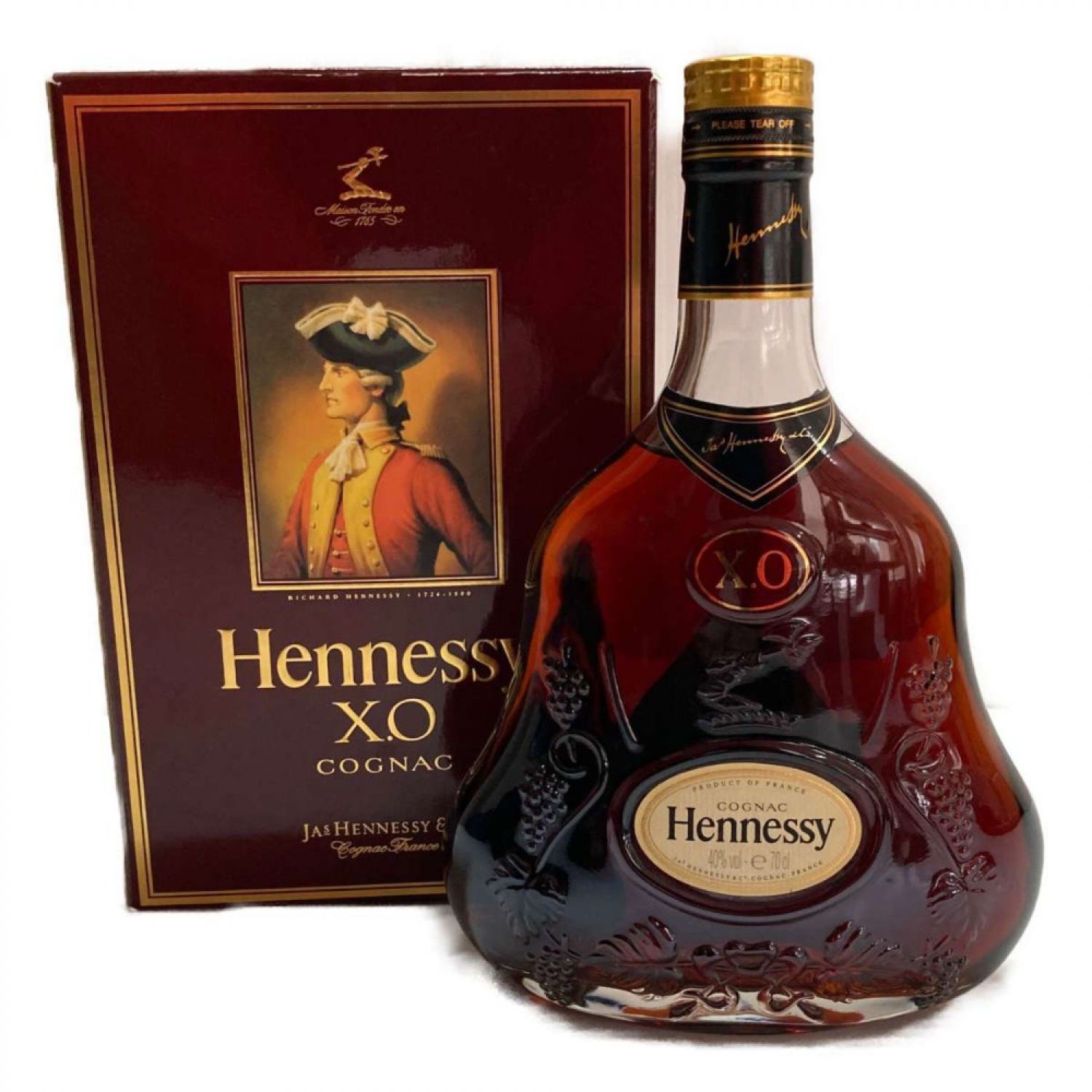 中古】 Hennessy ヘネシー XO 金キャップ クリアボトル Sランク 未開栓