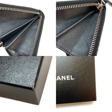  CHANEL シャネル マトラッセ ラウンドファスナー　パテントレザー A50097 ブラック