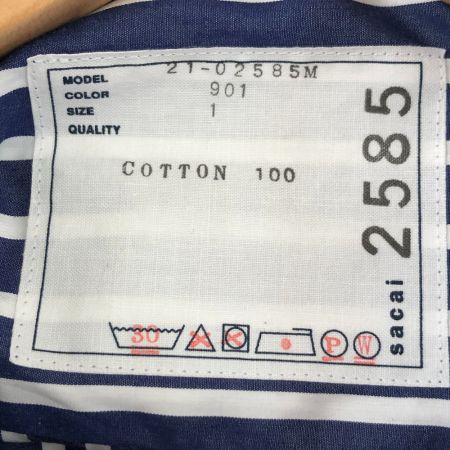  sacai メンズ衣料 シャツ サイズ1　ストライプ 21-02585M スカイブルー