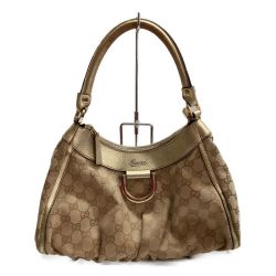 □□ GUCCI グッチ GGキャンバス ワンショルダー 190525 ゴールド Cランク