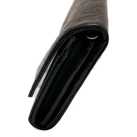  Christian Dior クリスチャンディオール トロッター チェーンウォレット エナメル レザー 2つ折長財布 02-LU-0068 ブラック チェーン欠品