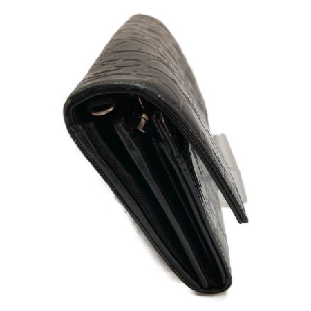  Christian Dior クリスチャンディオール トロッター チェーンウォレット エナメル レザー 2つ折長財布 02-LU-0068 ブラック チェーン欠品