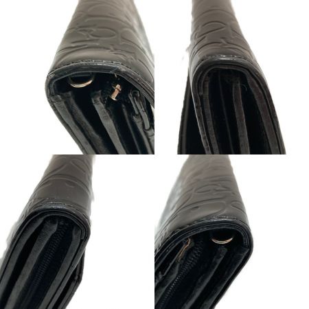  Christian Dior クリスチャンディオール トロッター チェーンウォレット エナメル レザー 2つ折長財布 02-LU-0068 ブラック チェーン欠品