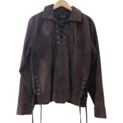 □□ FREEDOM メンズ衣料 シャツ ピッグレザープルオーバーシャツ サイズ40 ブラウン Bランク