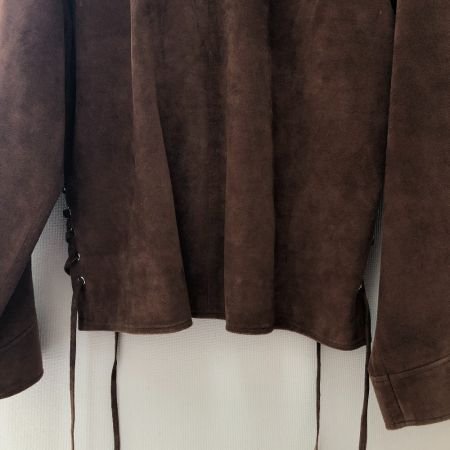  FREEDOM メンズ衣料 シャツ ピッグレザープルオーバーシャツ サイズ40 ブラウン