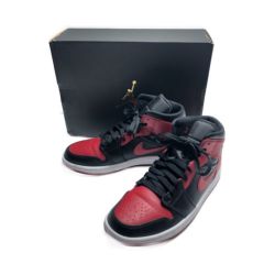 □□ NIKE ナイキ 靴 スニーカー ハイカットスニーカー  Air Jordan 1 Mid ""Bred"" SIZE 27.5cm 554724-074 レッド×ブラック Aランク