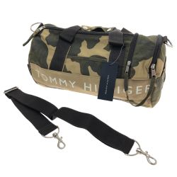 □□ TOMMY HILFIGER トミーヒルフィガー ミニボストンバッグ/ショルダー M8L200155 937 カーキ Aランク