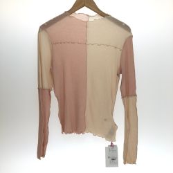 □□ FURFUR メローインナーカットソー Freeサイズ RWCT224078 ライトピンク×ベージュ Aランク